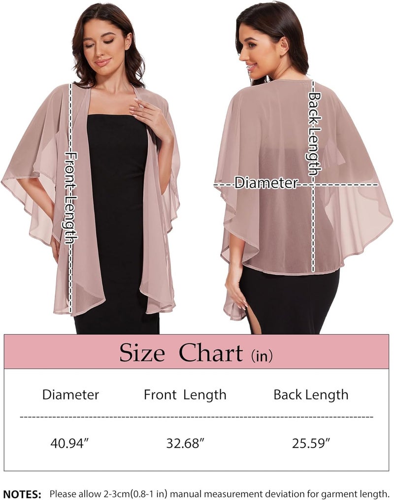 CHICGAL Shawls and Wraps for Evening Dresses Sheer Womens Chiffon Scarf Wedding Bridal Cover Up - Image 4